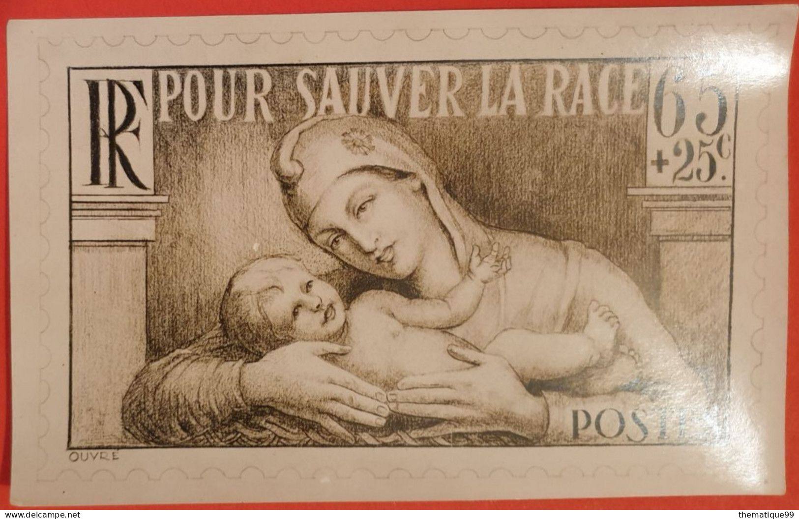 Epreuve Photo De La Maquette Originale De OUVRE, Type Adopté (yv N° 356) : Sauver Race, Bébé, Syphilis Et Maladies Sexe - Andere & Zonder Classificatie