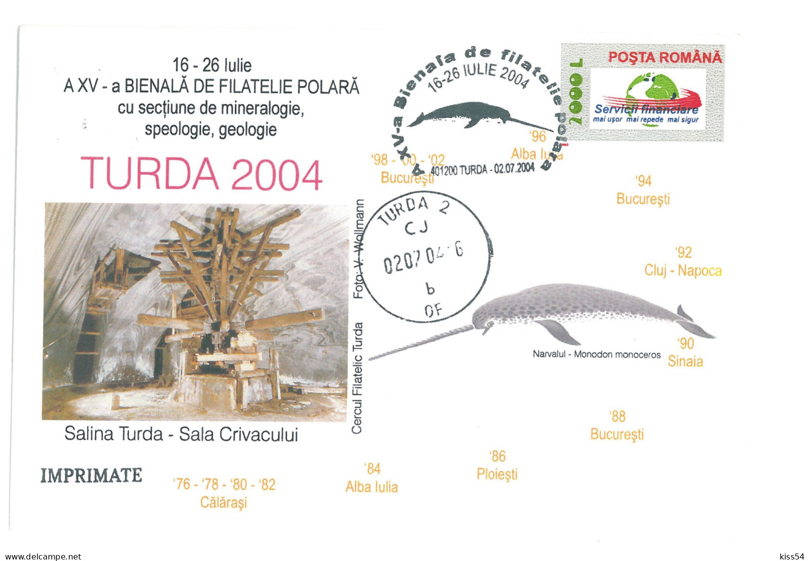 COV 98 - 3068 Cave & POLAR FAUNA ( Manodon Monoceros ) Romania - Cover - Used - 2004 - Altri & Non Classificati