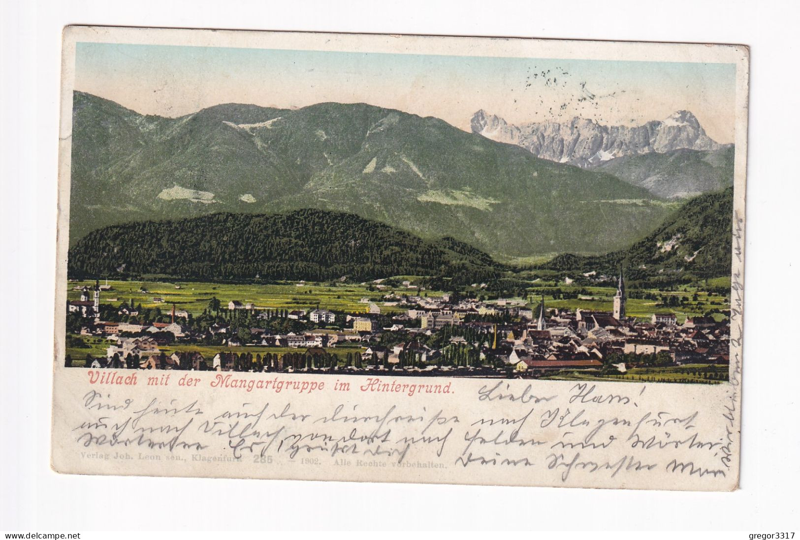 E5978) VILLACH Mit Der Mangartgruppe Im Hintergrund - 1902 - Villach