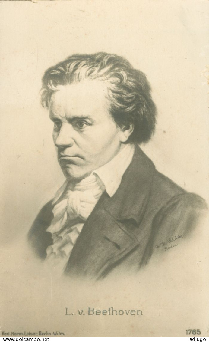 LUDWIG VAN BEETHOVEN -  Par SCHÜLER _- CARTE PHOTO PORTRAIT - Inédit - Edit.Leiser, Berlin Ref 1765* - Cantantes Y Músicos