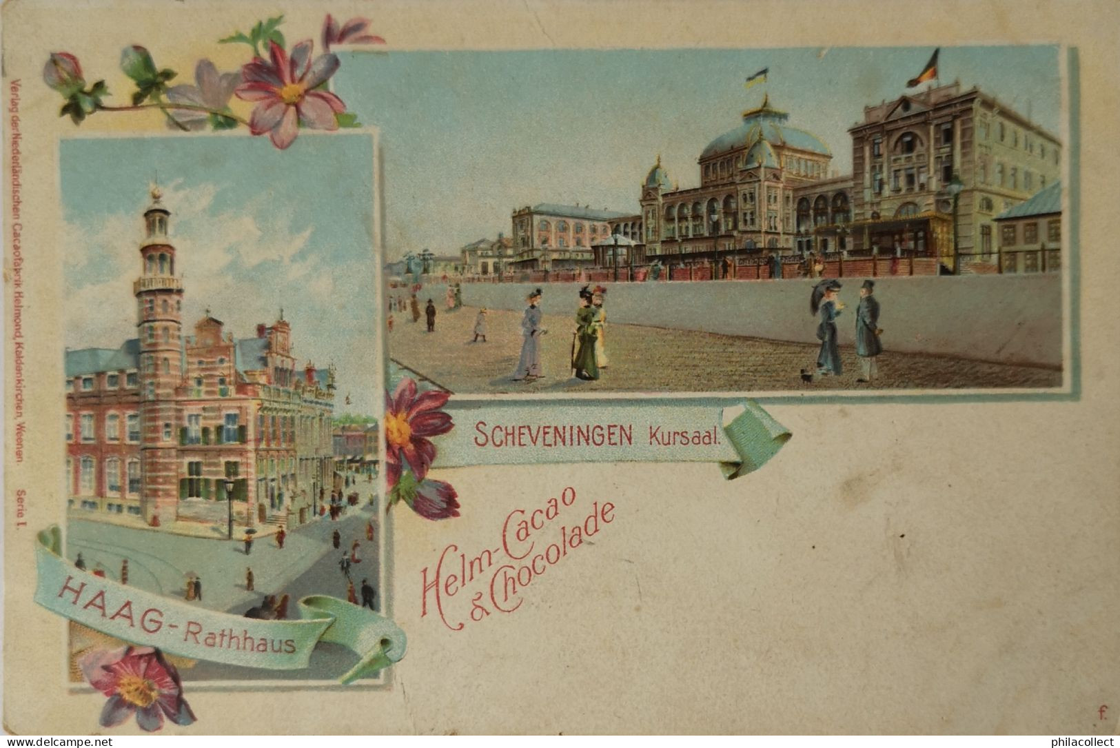 's Gravenhage  Scheveningen / Litho / Helm Cacao & Chocolade Ca 1899 Verlag Niedelandischen Cacaofabrik Helmond - Den Haag ('s-Gravenhage)