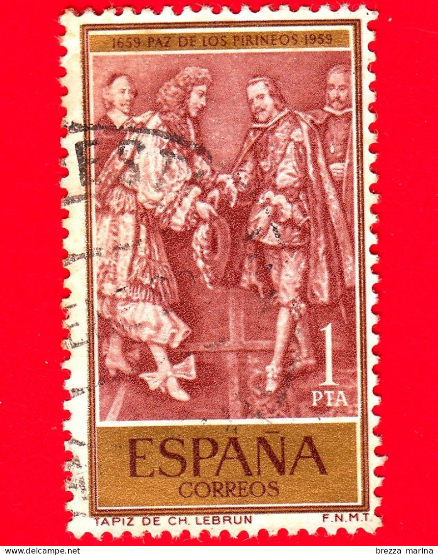 SPAGNA - Usato - 1959 - 300° Anniversario - Trattato Dei Pirenei - 'Paz De Los Pirineos' - 1 - Used Stamps
