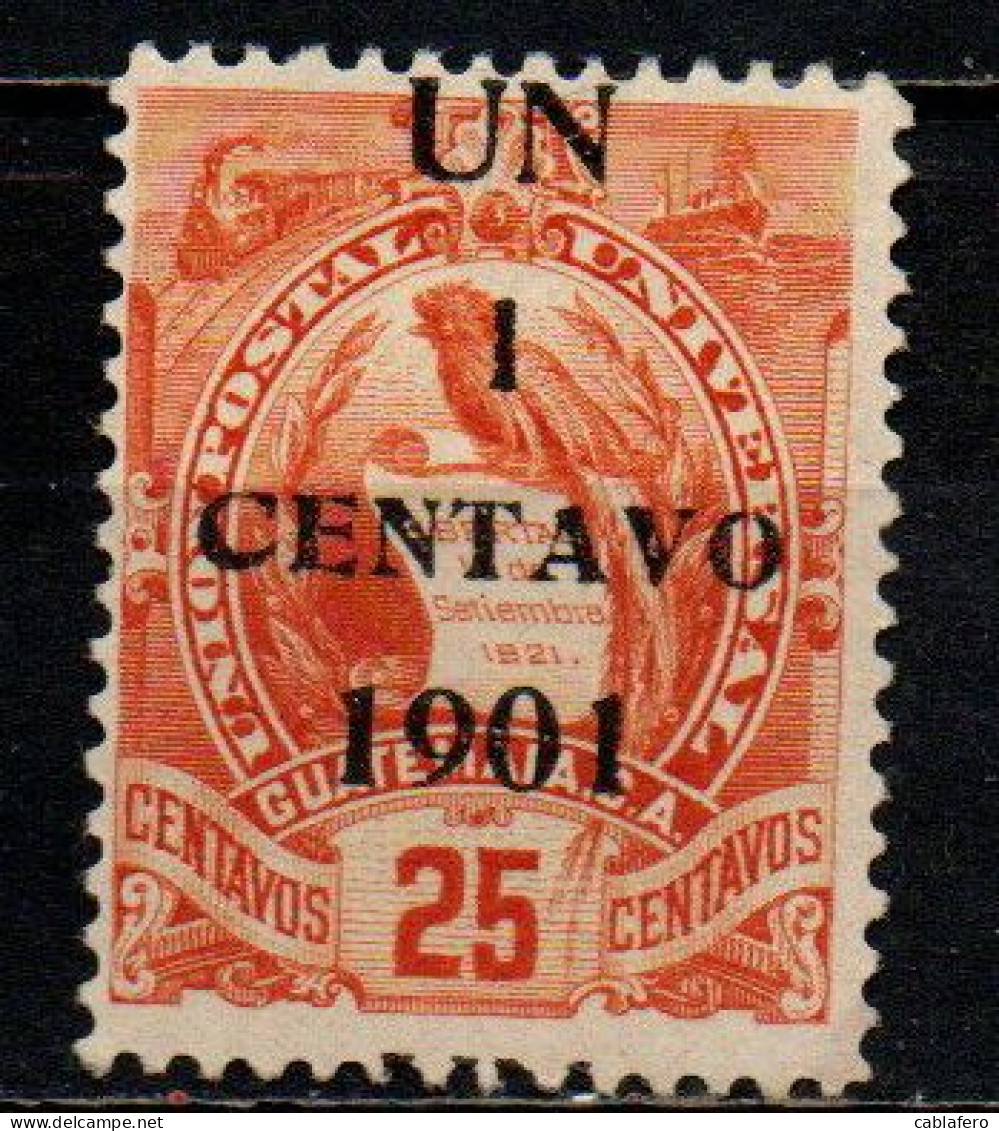 GUATEMALA - 1901 - National Emblem Surcharged In Black - SENZA GOMMA - Guatemala