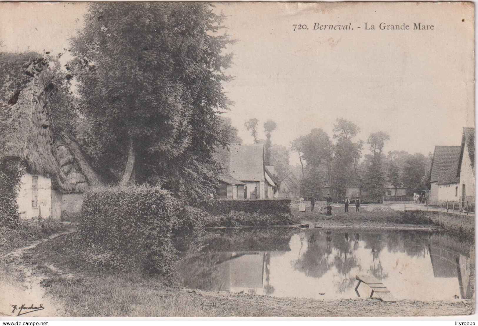 FRANCE - BERNEVAL. La Grand Mare.  1909 Used With Message - Berneval