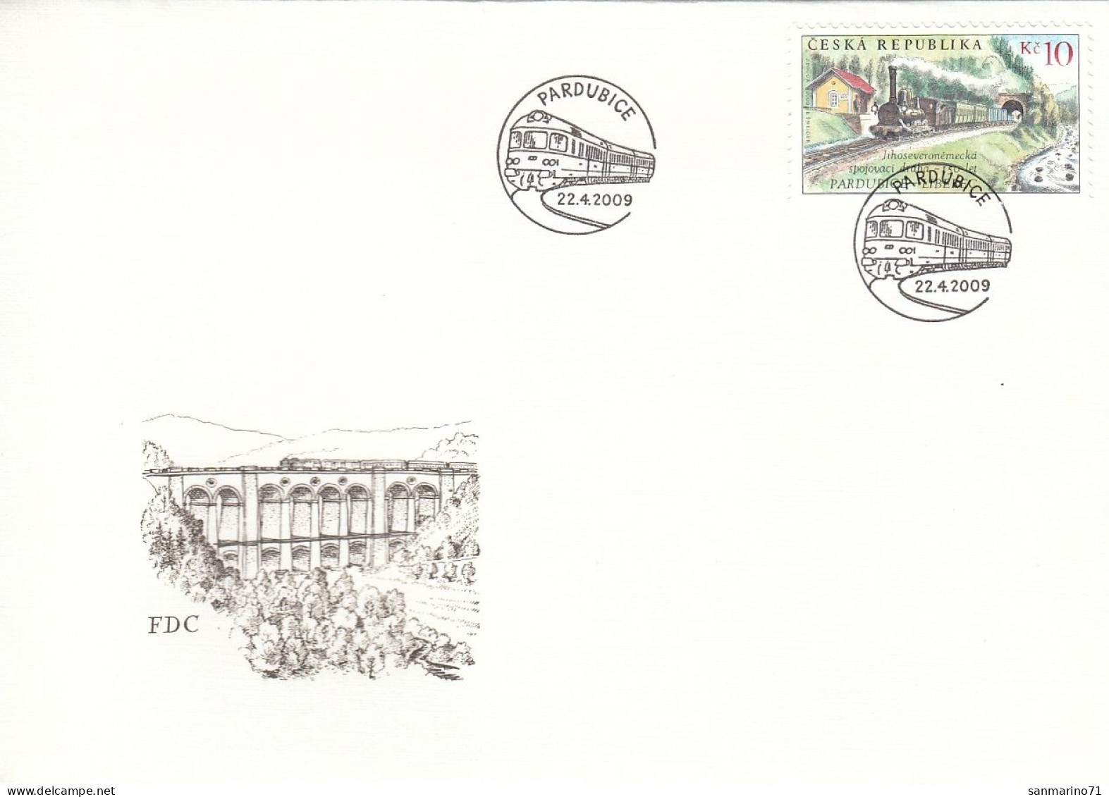 FDC CZECH REPUBLIC 594,trains - FDC