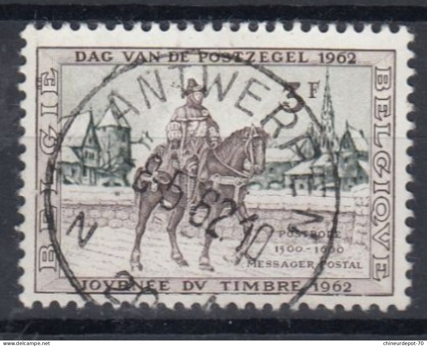 JOURNEE DU TIMBRE 1962 CACHET ANTWERPEN - Oblitérés