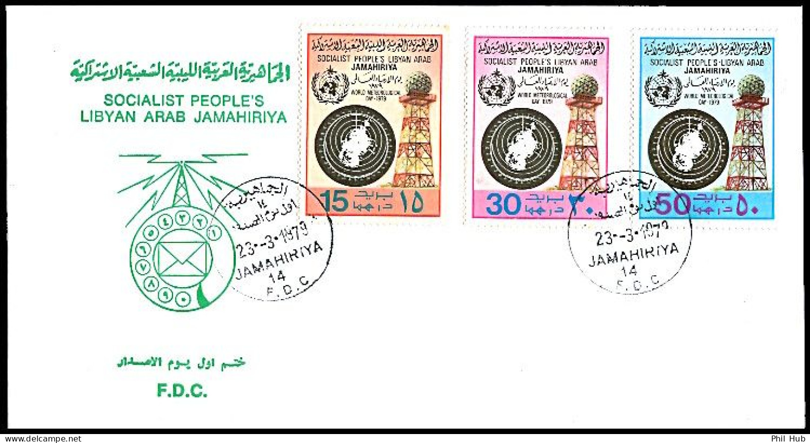 LIBYA 1979 WMO World Meteorological Day Meteo (FDC) - Klimaat & Meteorologie