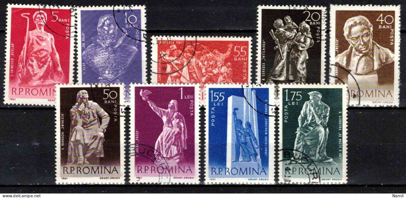 Roumanie 1961 Mi 1942-50 (Yv 1760-8), Obliteré - Gebraucht