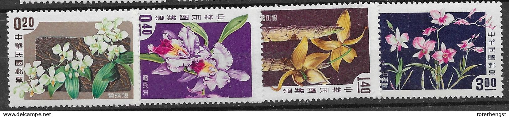 Taiwan Mnh ** 1958 Good Orchid Set - Ungebraucht