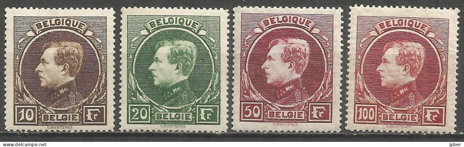 Belgique - Albert Ier Grand Montenez - N°289à292 **/* - 1929-1941 Big Montenez