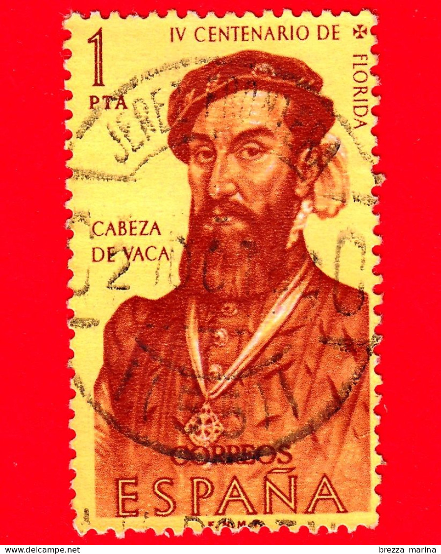 SPAGNA  - Usato - 1960 - Esploratori E Colonizzatori D'America - Álvar Núñez Cabeza De Vaca (c.1489–1558), Esploratore - - Usati