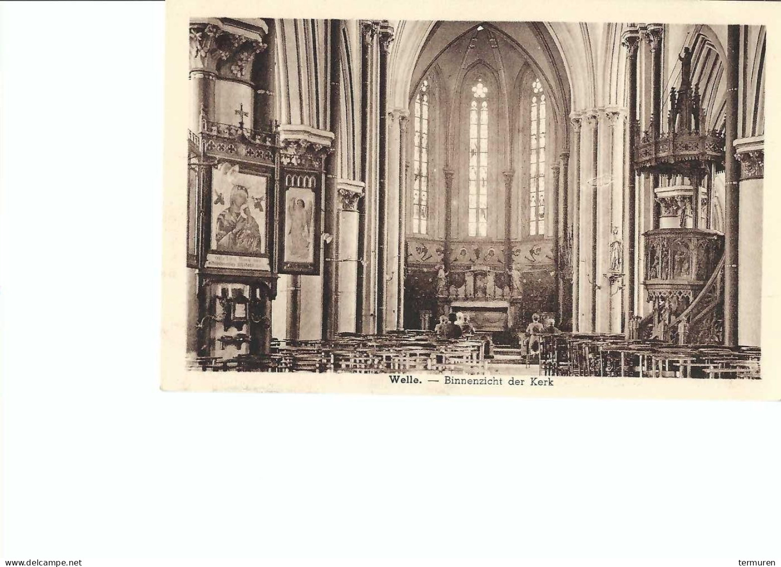 Welle : Binnenzicht Der Kerk  Uitgave Victor Triest , Dorp Welle - Denderleeuw