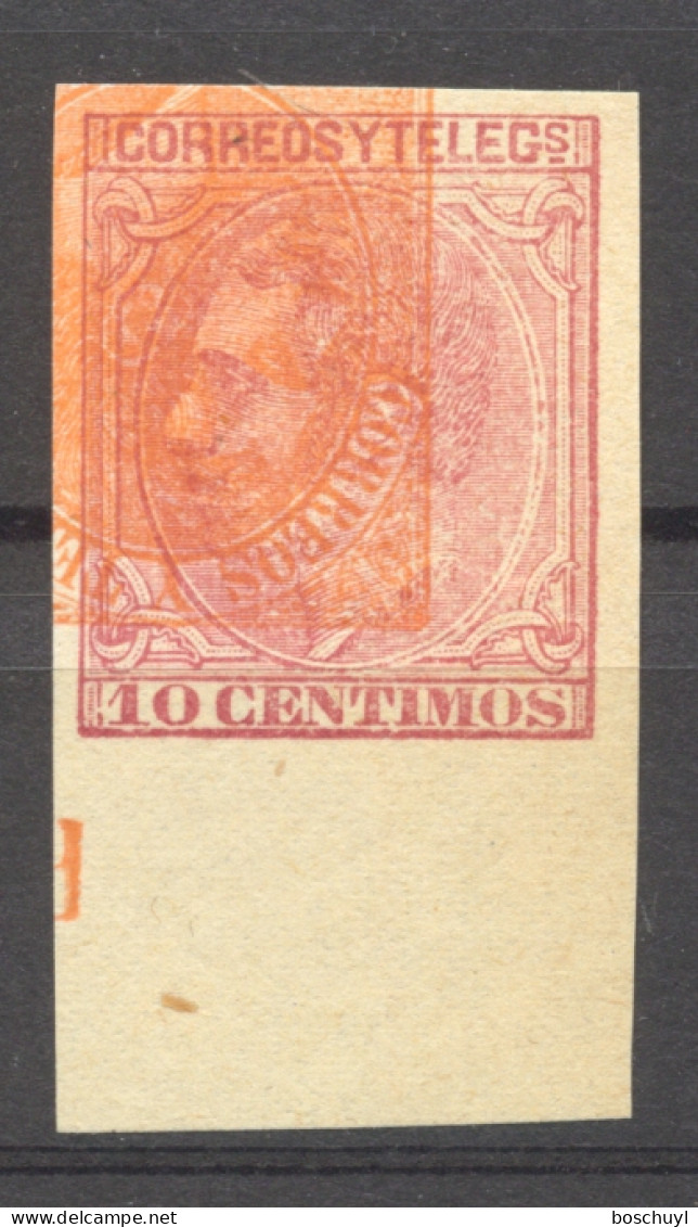 Spain, 1879, King Alfonso XII, 10 C., Imperforated Proof Or Printers Waste, No Gum, Not Issued - Proofs & Reprints