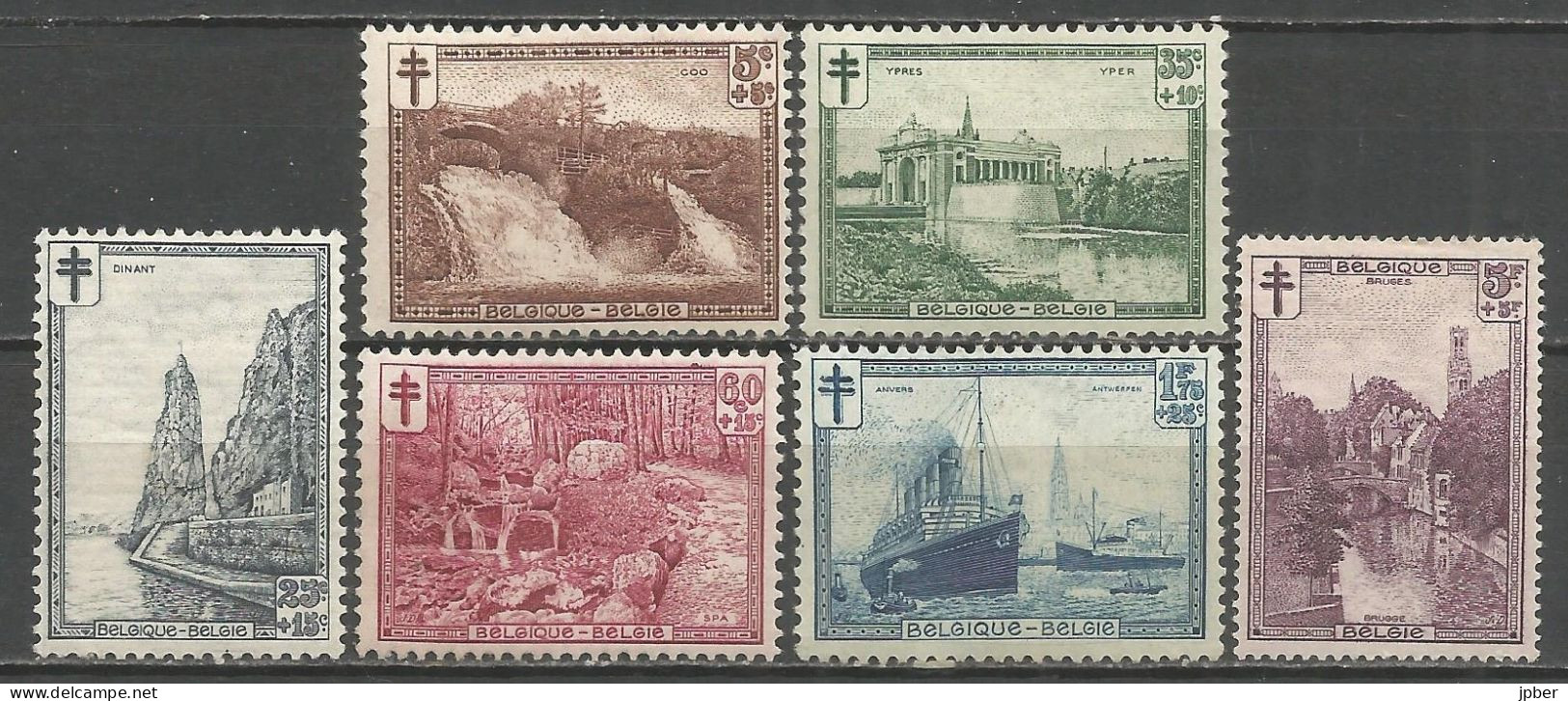 Belgique - Coo, Dinant, Ypres, Spa, Anvers, Bruges N°293à298 * - Nuevos