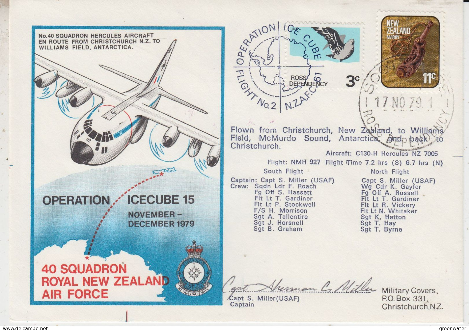 Ross Dependency 1979 Operation Icecube 15 Signature  Ca Scott Base 17 NOV 1979 (SO170) - Covers & Documents