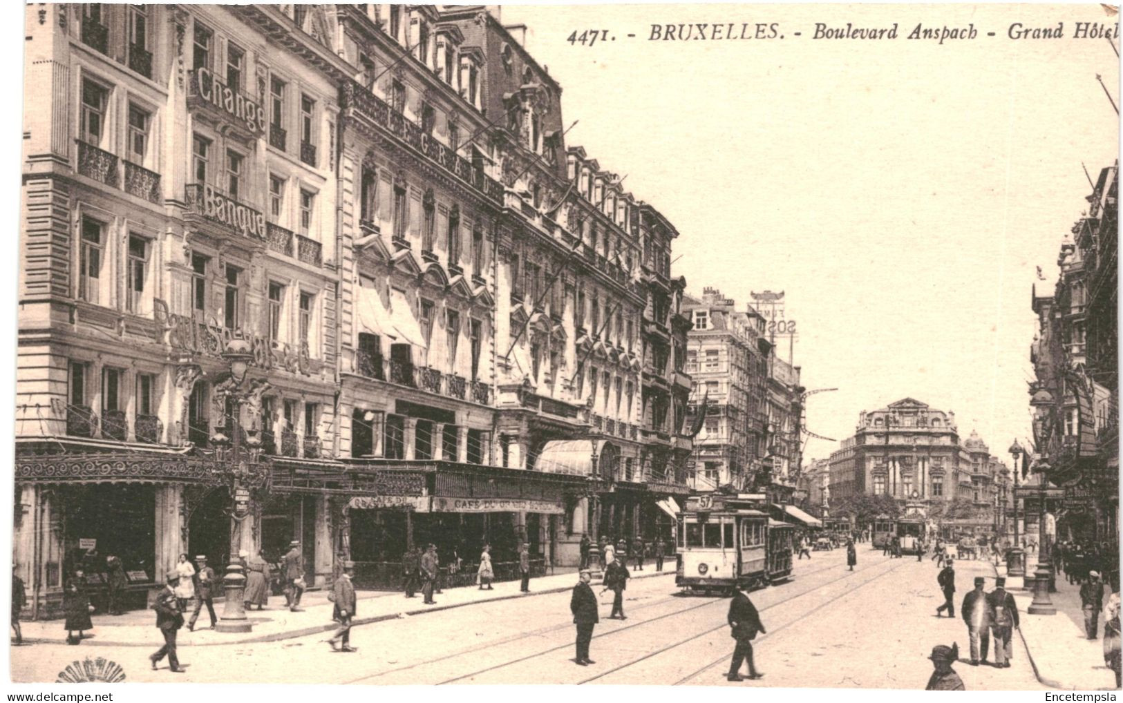 CPA Carte Postale Belgique Bruxelles Boulevard Anspach Et Grand Hôtel  VM78903 - Prachtstraßen, Boulevards