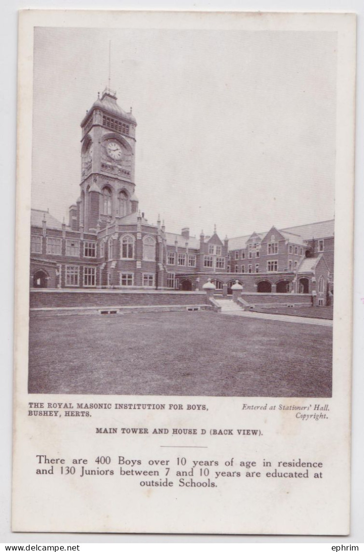 Bushey Herts The Royal Masonic Institution For Boys Main Tower And House D - Hertfordshire