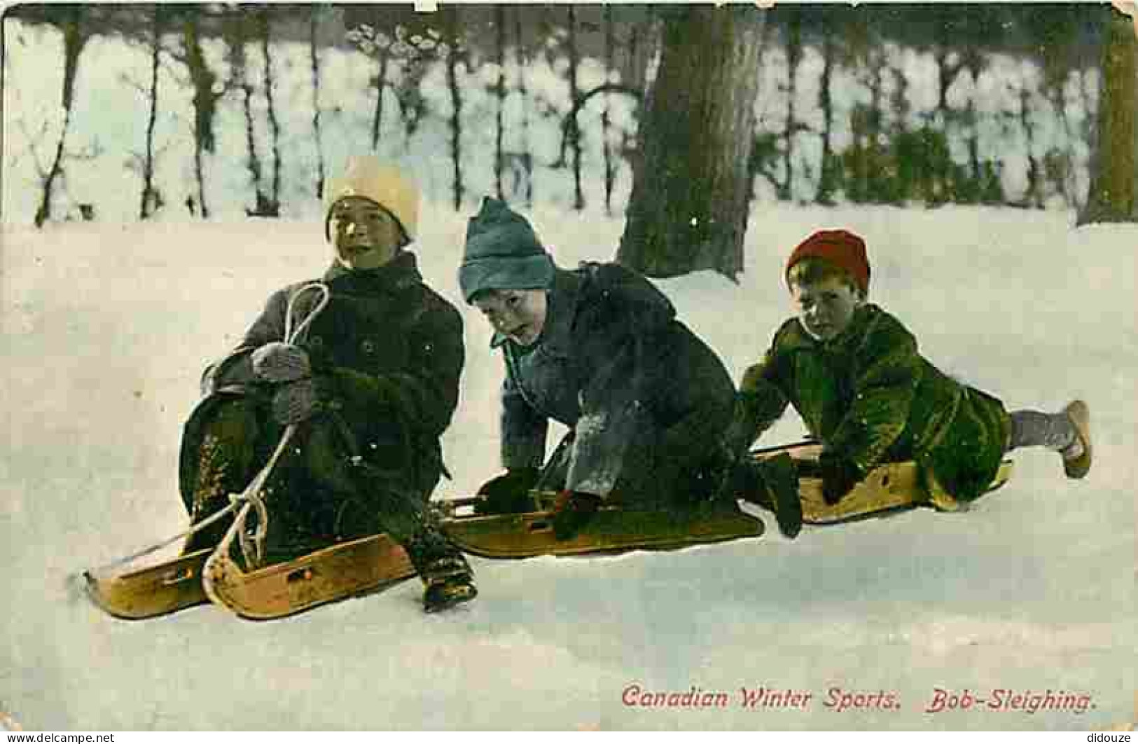 Sports - Canadian Winter Sports - Bob-Sleighing - Enfants - Animée - CPA - Voir Scans Recto-Verso - Sports D'hiver