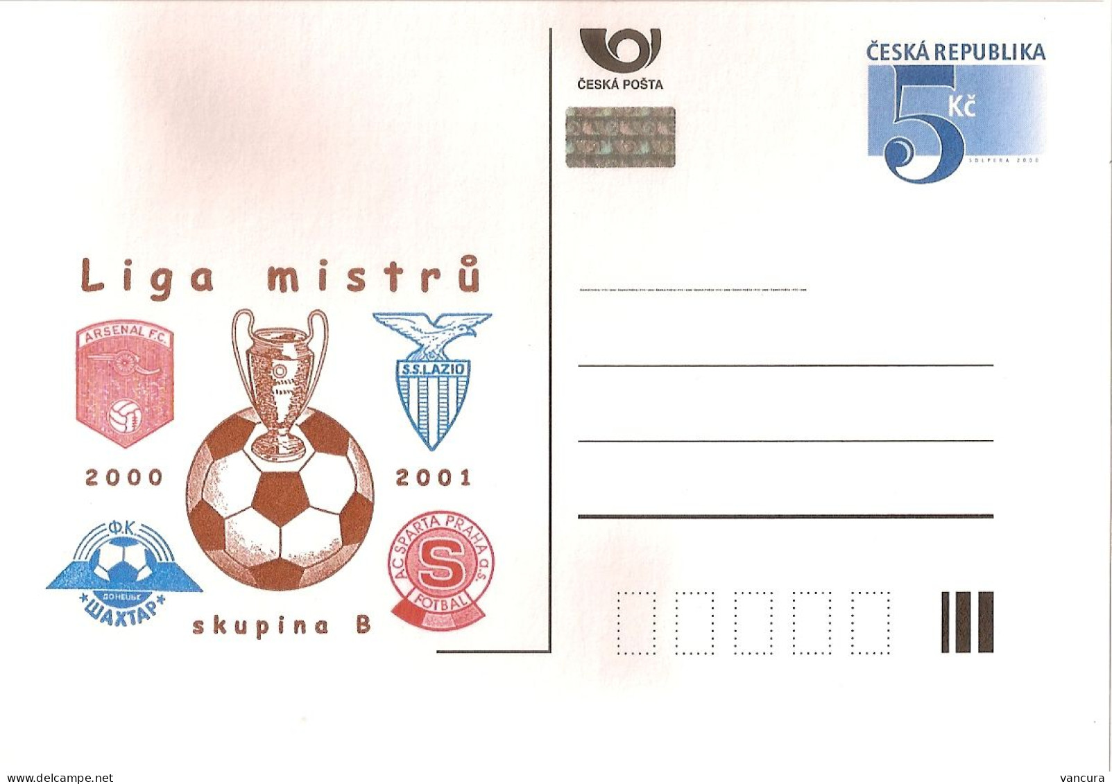 CDV C Czech Republic Champion League 2000 Group B Arsenal, Sparta, Shakhtor, Lazio Roma POOR SCAN ONLY! - Club Mitici