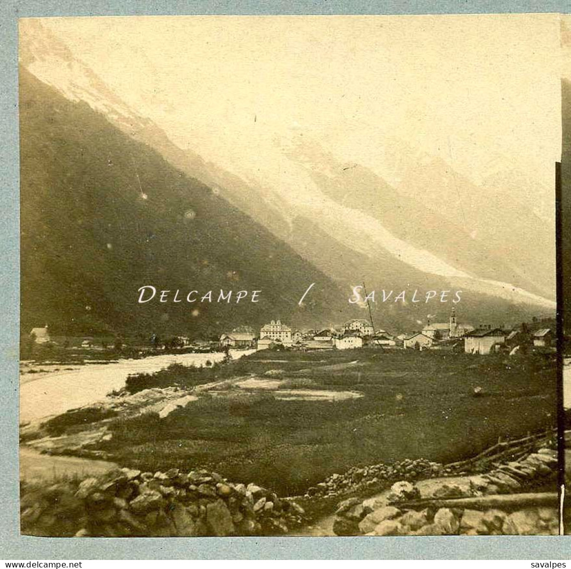 Chamonix 1860 * Vue Route Des Praz - Photo Stéréoscopique - Stereoscopic