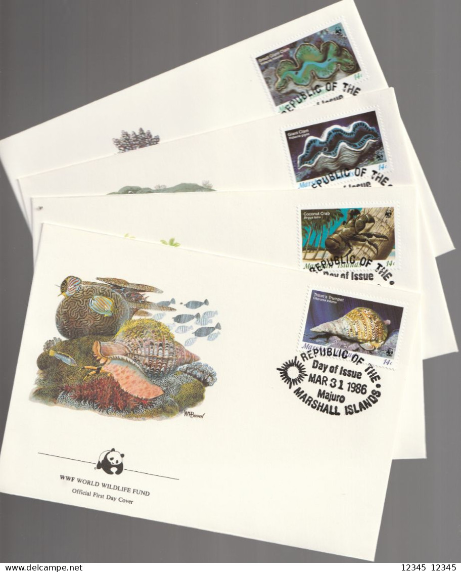 Marshalleilanden 1986, FDC Unused, WWF, Invertebrates - Islas Marshall