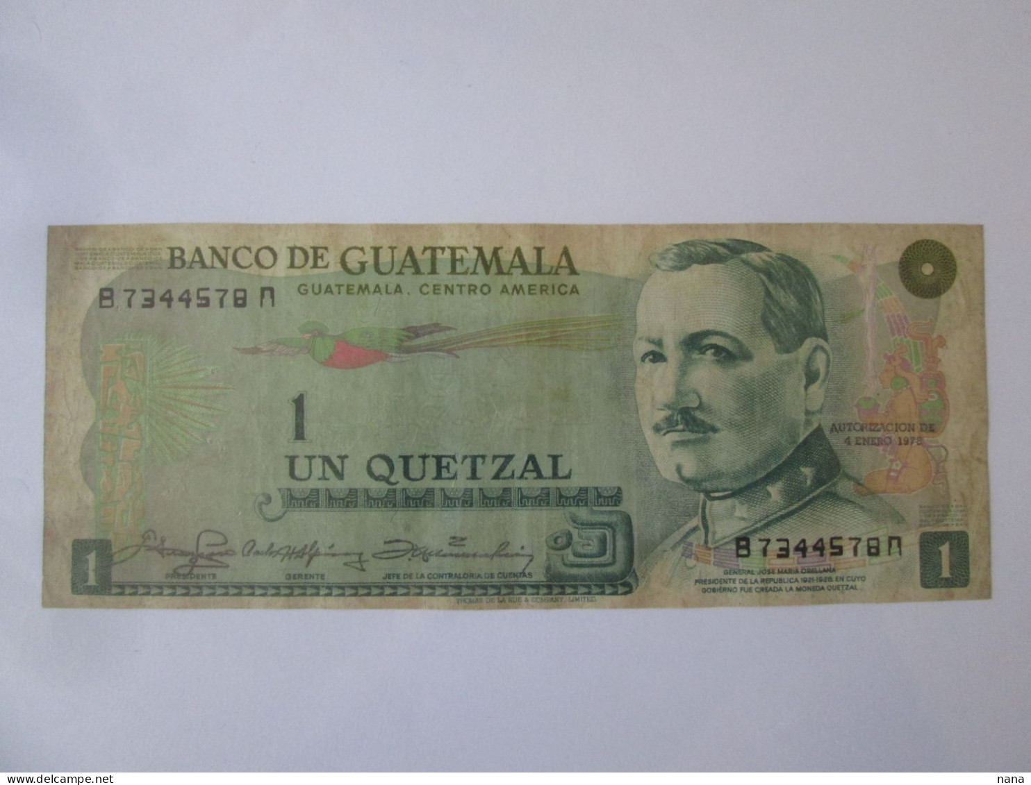 Guatemala 1 Quetzal 1978 Banknote,see Pictures - Guatemala