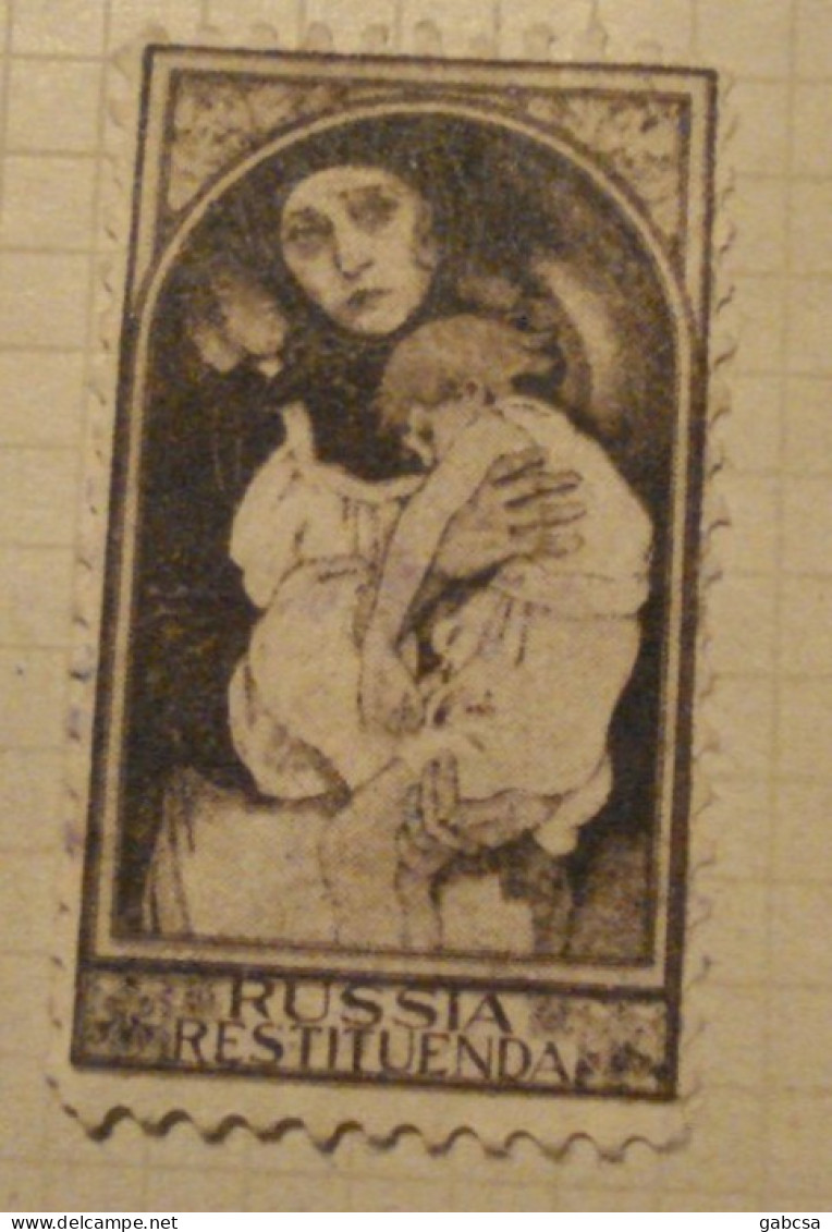 Mucha Russia Restituenda Famine Relief, Poster Stamp, Paraphilately Spendemarke - Erinnofilia