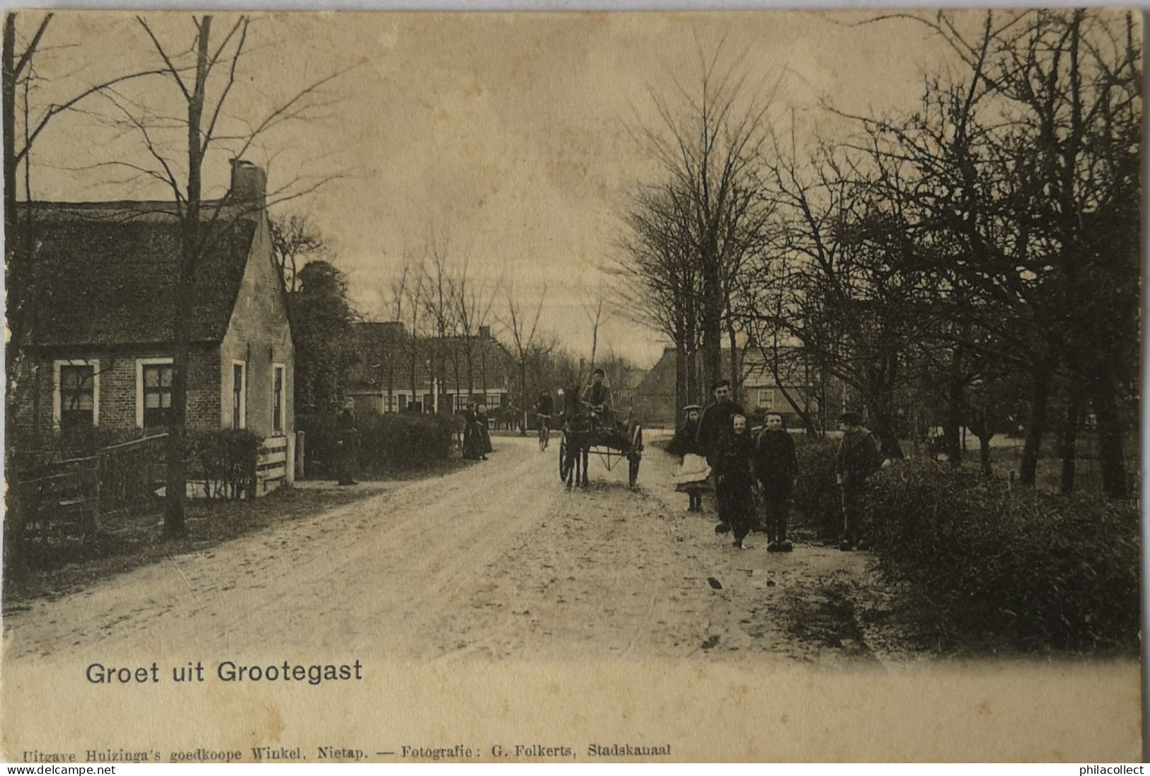 Grootegast (Grn.) Groet Uit (het Dorp) Geanimeerd 19?? Vlekkig - Sonstige & Ohne Zuordnung