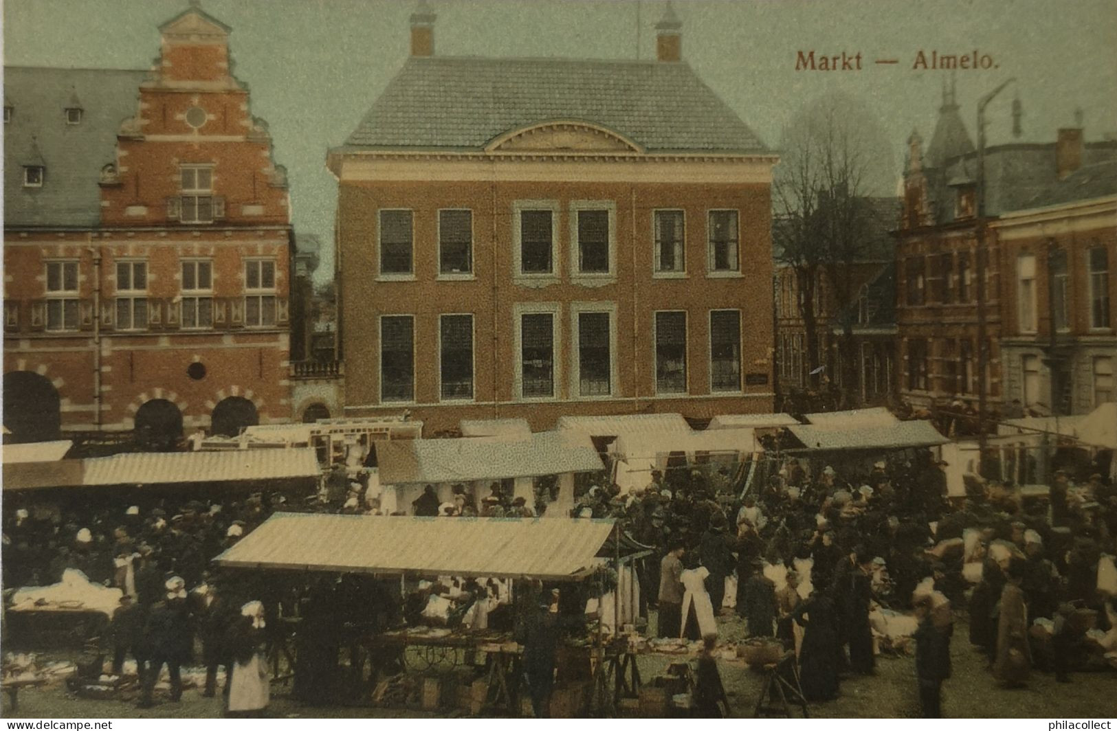 Almelo (Ov.) Markt (tijdens Marktdag) 19?? - Almelo