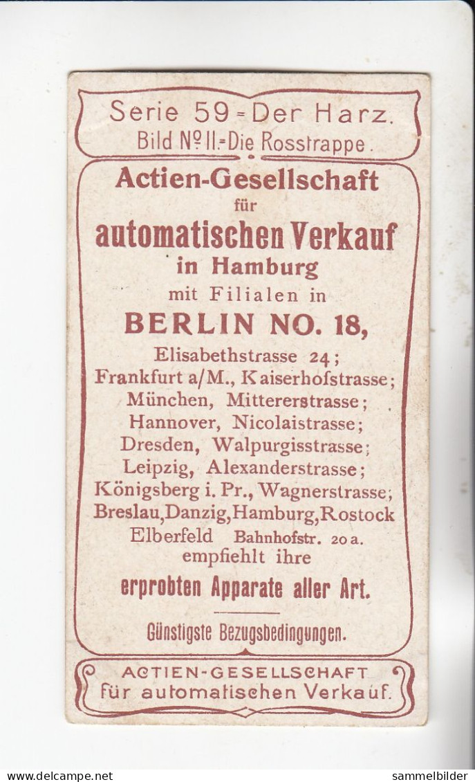 Actien Gesellschaft Der Harz Die Rosstrappe   Serie  59 #2 Von 1900 - Stollwerck