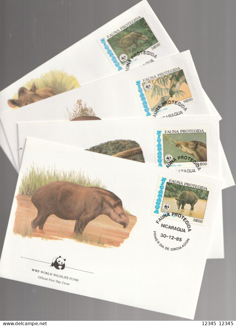 Nicaragua 1985, FDC Unused, WWF, Tapir - Nicaragua