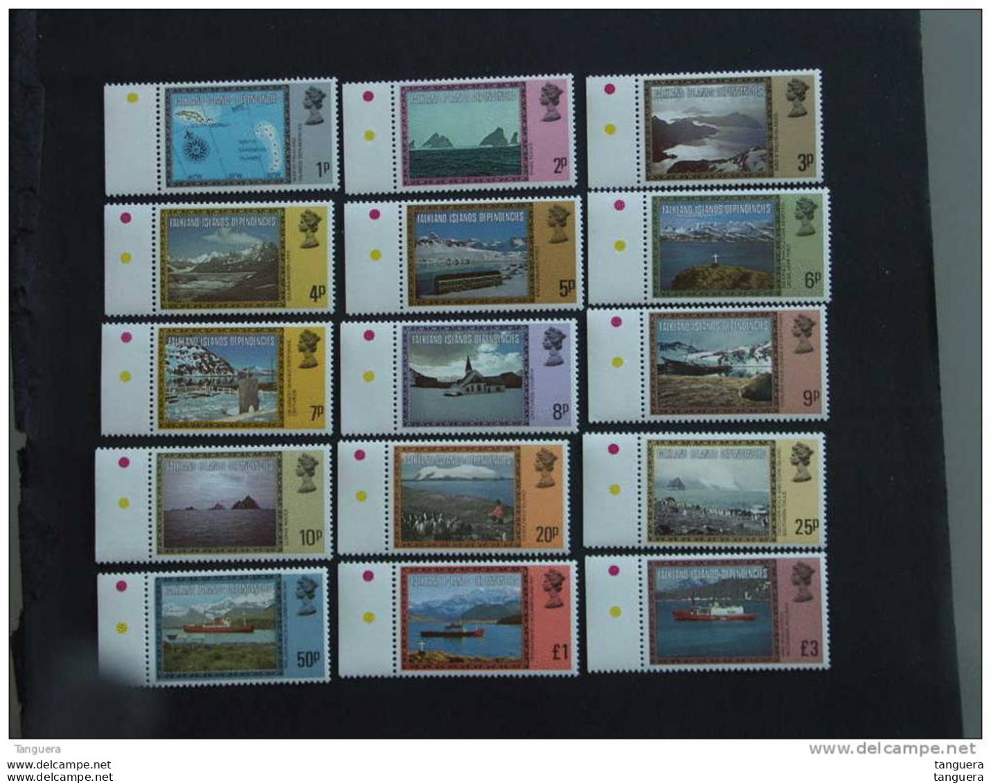 Falkland Islands Dependencies 1980 Série Courante Paysages Landschappen Yv 77-91 MNH ** - Falkland