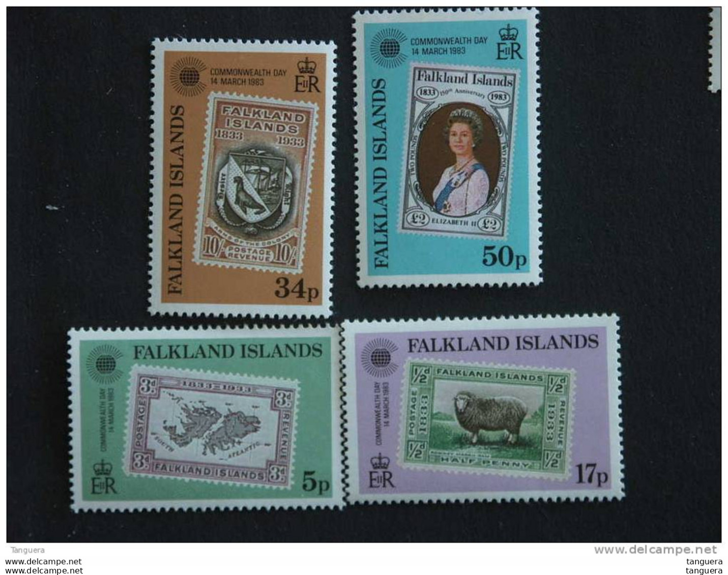 Falkland Islands 1983 Journée Du Commonwealth Reine Mouton Koningin Schaap Yv 391-394 MNH ** - Falklandeilanden