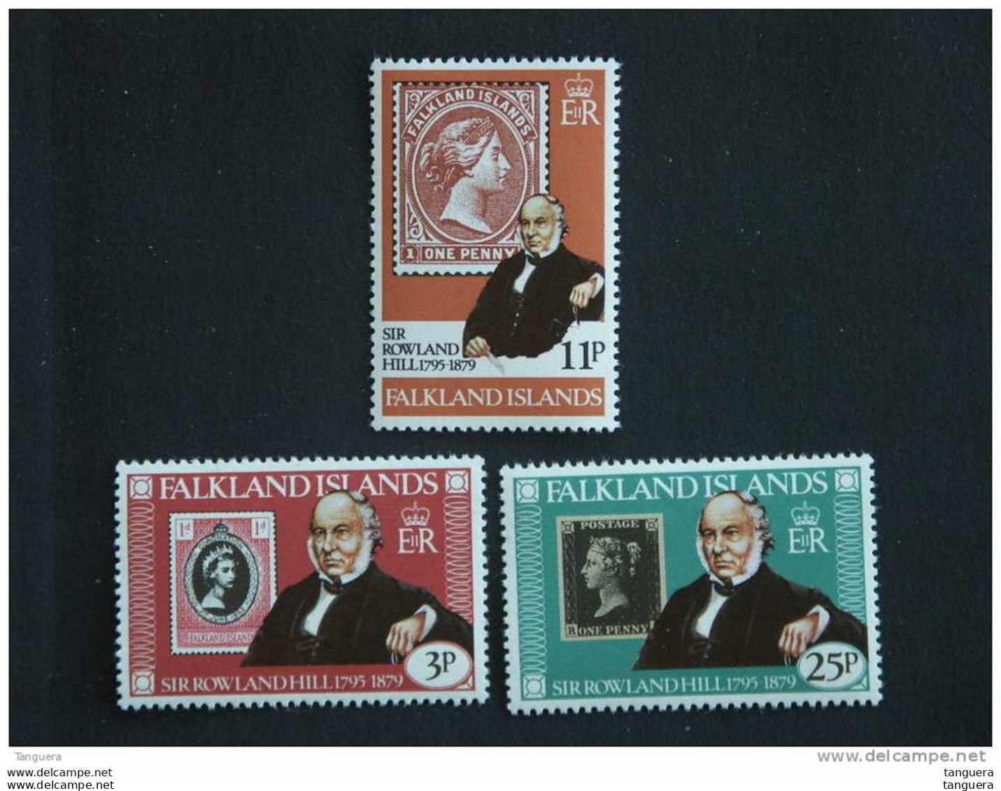 Falkland Islands 1979 Sir Rowland Hill Timbre Sur Timbre Yv 287-289 MNH ** - Islas Malvinas