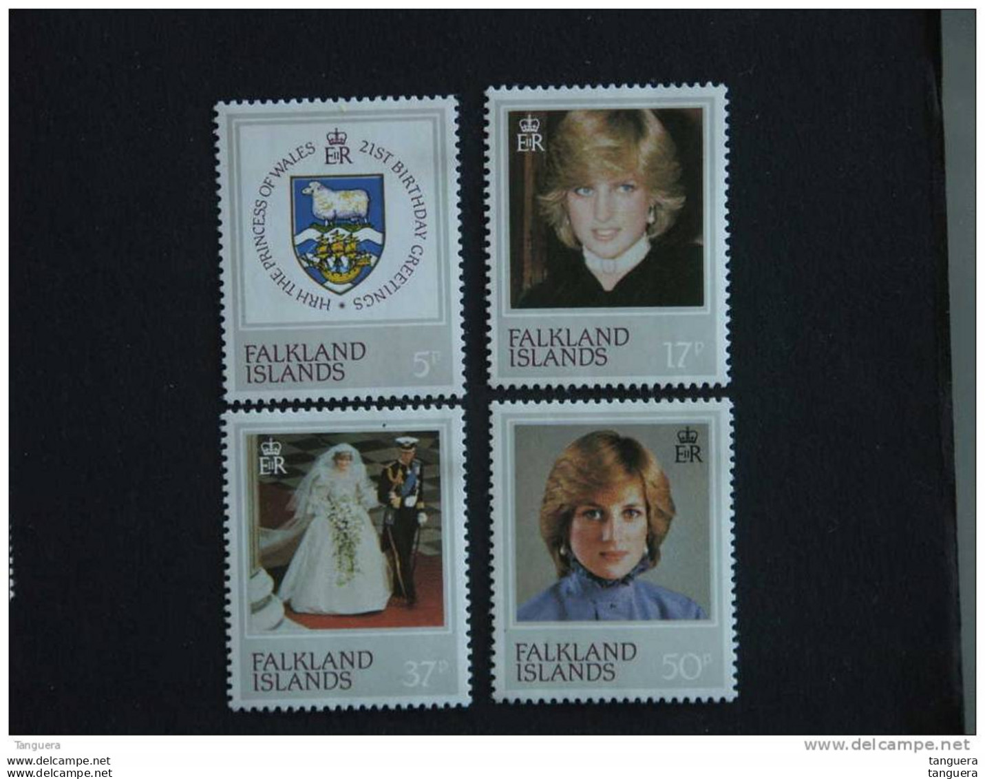 Falkland Islands 1982 21e Anniversaire Verjaardag Lady Diana Spencer Yv 348-351 MNH ** - Islas Malvinas