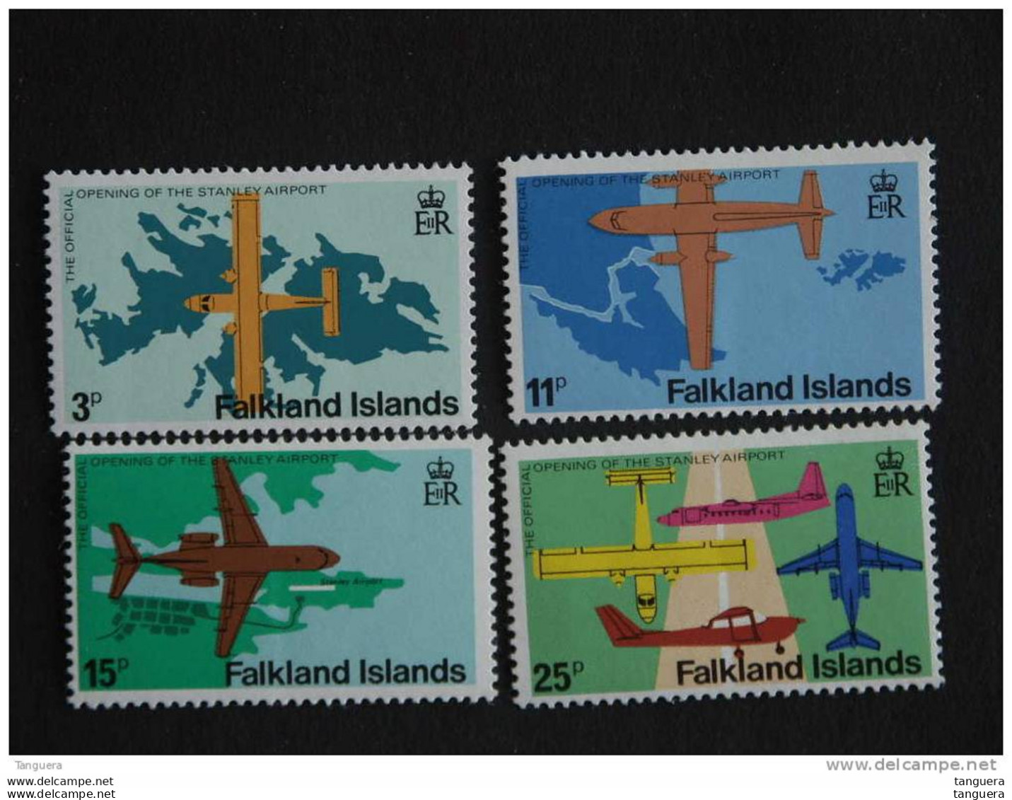 Falkland Islands 1979 Nouvel Aéroport Nieuwe Luchthaven Stanley Britten-Norman Islander Fokker Cessna Yv 283-286 MNH ** - Falklandeilanden