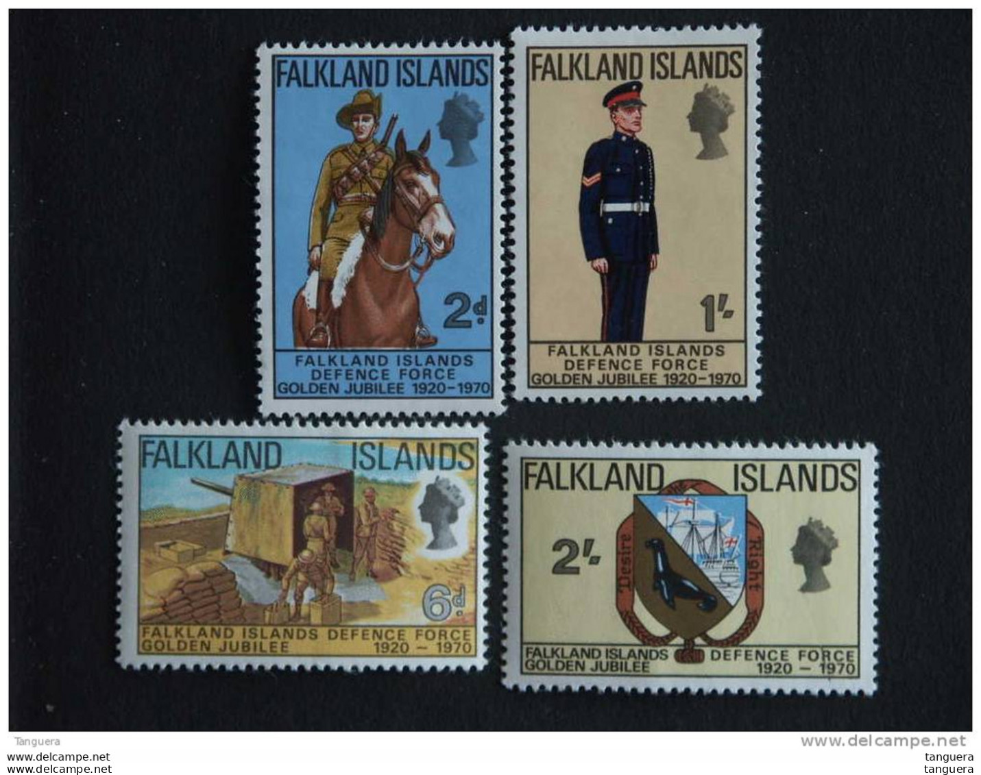 Falkland Islands 1970 Force De  Défences Cavalier Canon Officier Armoiries Yv 182-184 MNH ** - Falklandeilanden