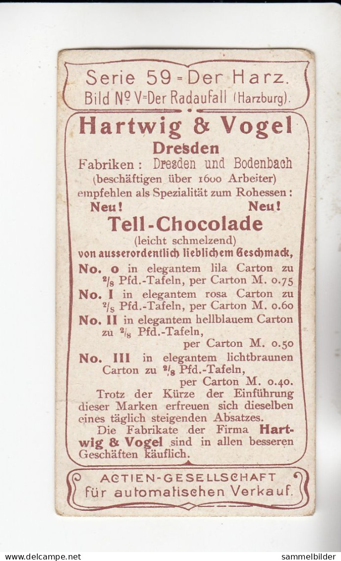 Actien Gesellschaft Der Harz Der Radaufall ( Harzburg )   Serie  59 #5 Von 1900 - Stollwerck