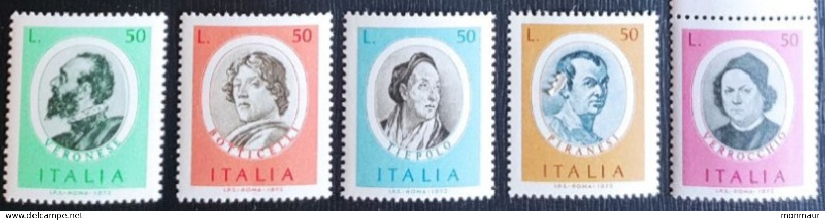 ITALIA 1973 ARTISTI FAMOSI-UOMINI ILLUSTRI Serie Completa - 1971-80: Ungebraucht