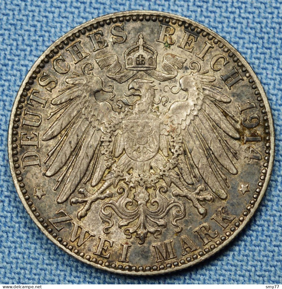 Bayern / Bavaria • 2 Mark  1914 • Ludwig III • Beautiful Black Patina • Silver 900‰ • German States / Bavière [24-424] - Autres & Non Classés