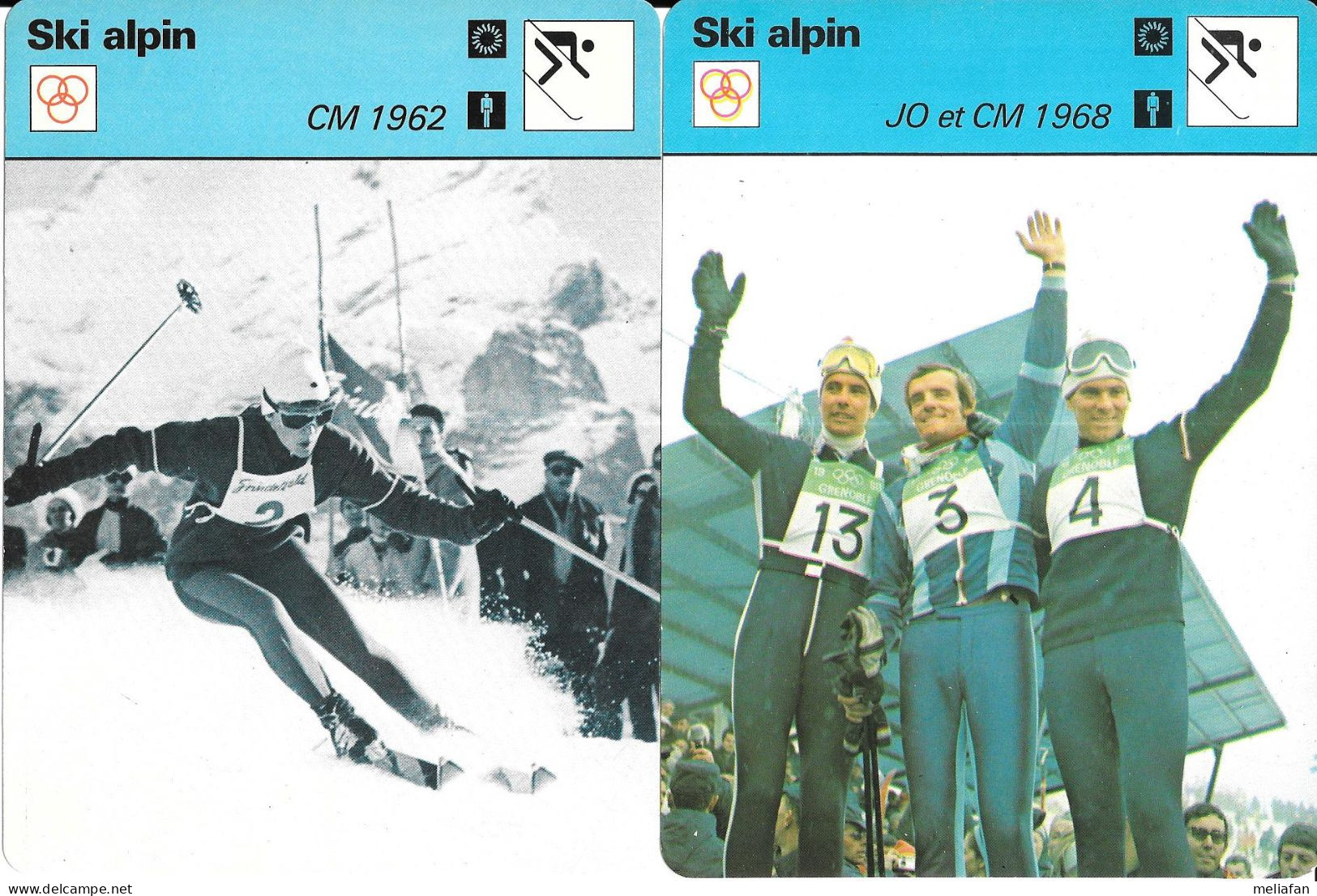 GF1913 - FICHES RENCONTRE - TONI SAILER - JEAN CLAUDE KILLY - MARIANNE JAHN - BERNHARD RUSSI - ROLAND COLLOMBIN - BONLIE - Wintersport