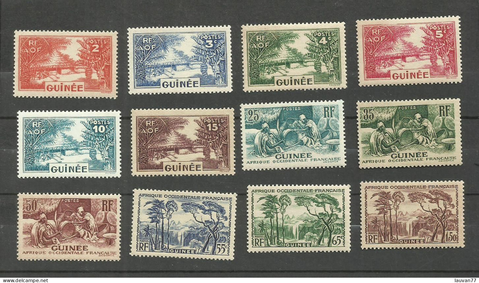 Guinée N°125 à 130, 132, 134 à 137, 140 Neufs** Cote 8€ - Unused Stamps