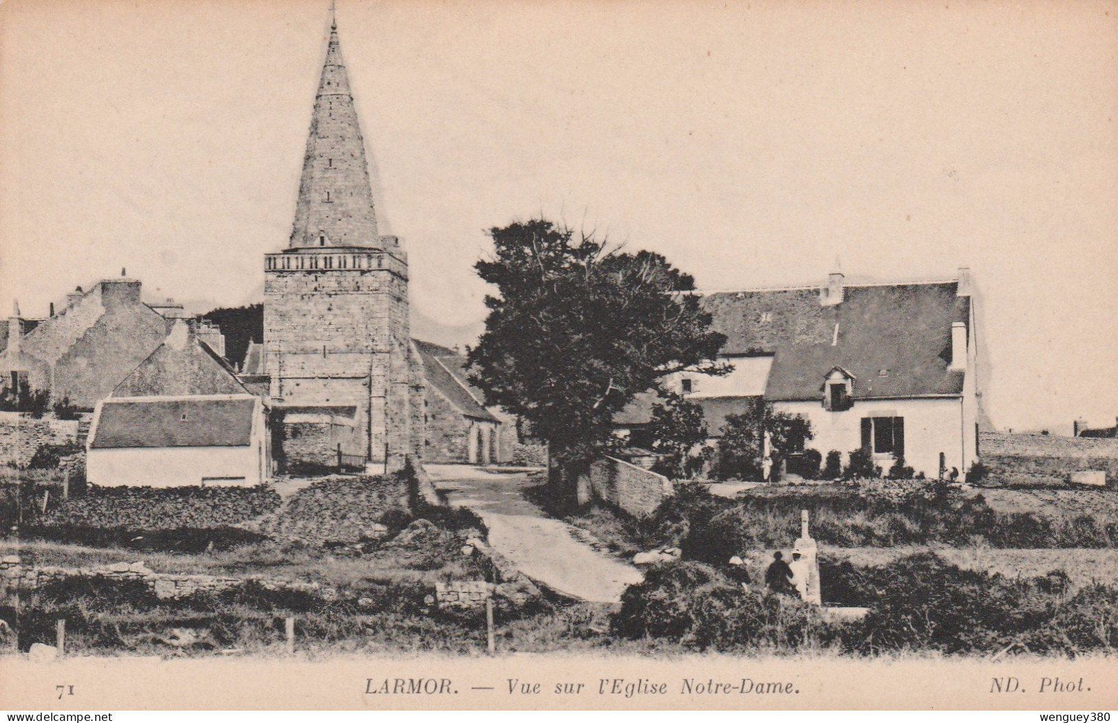 56 LARMOR PLAGE   LORIENT.   Vue Sur L'Eglise Notre-Dame.  TB PLAN  Env. 1910.    RARE - Larmor-Plage