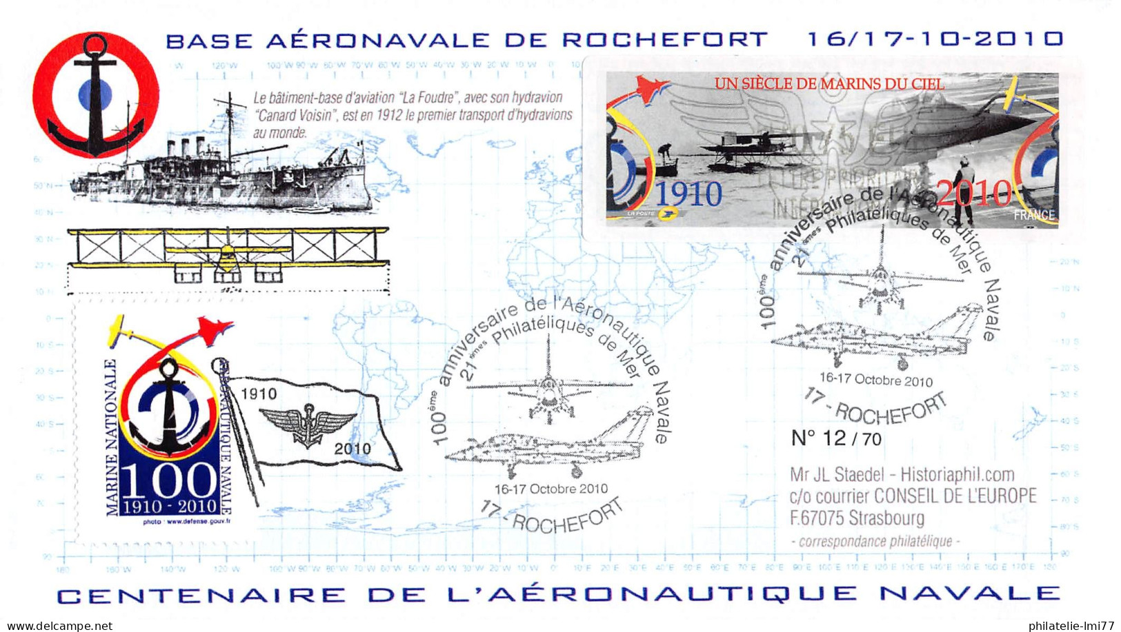 AERONAV10-1R - PLI 100 ANS AÉRONAUTIQUE NAVALE - ROCHEFORT - Maritime