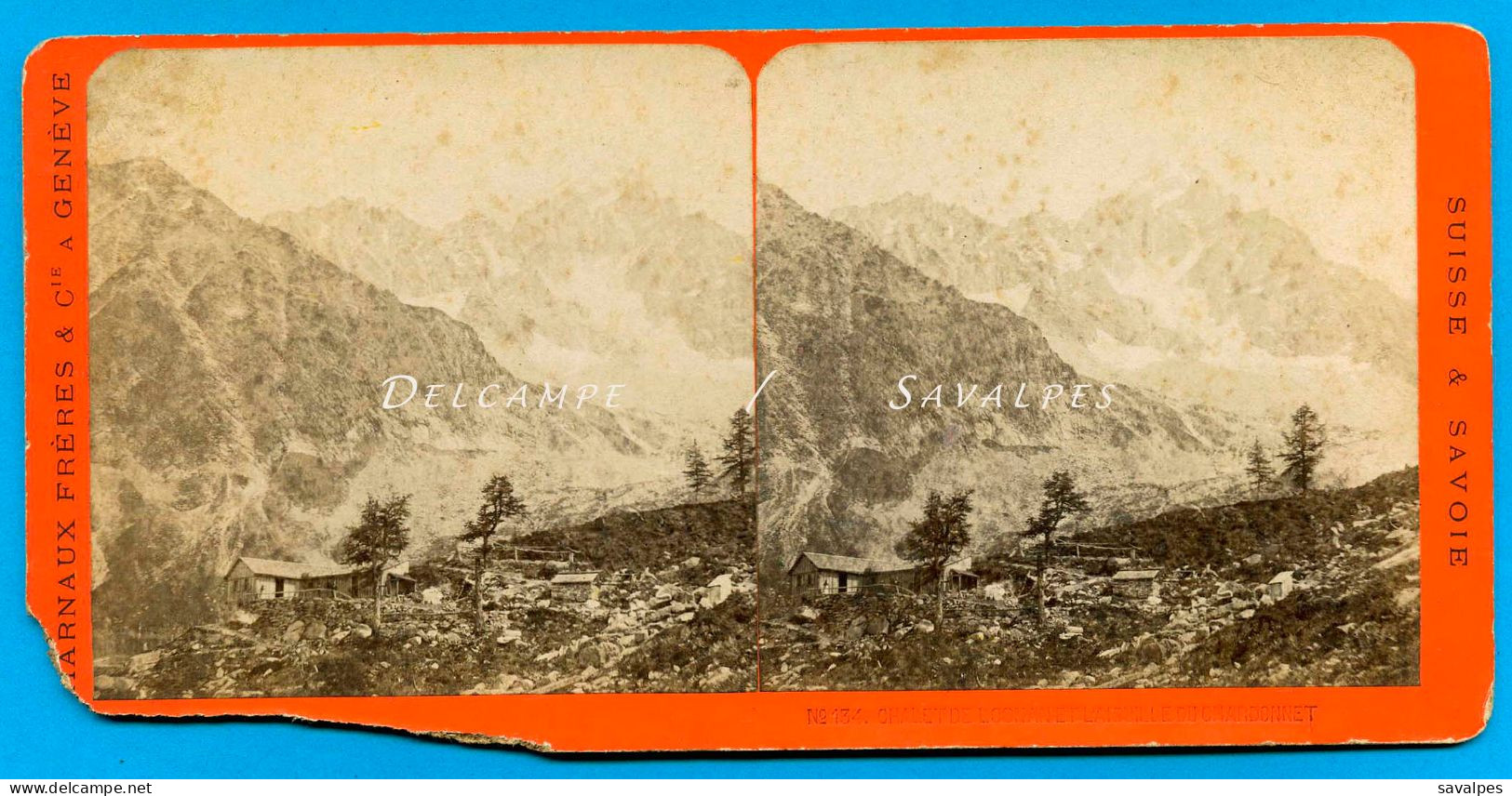 Chamonix Vers 1875 * Chalet De Lognan à Argentière * Photo Stéréoscopique Charnaux - Stereoscopic