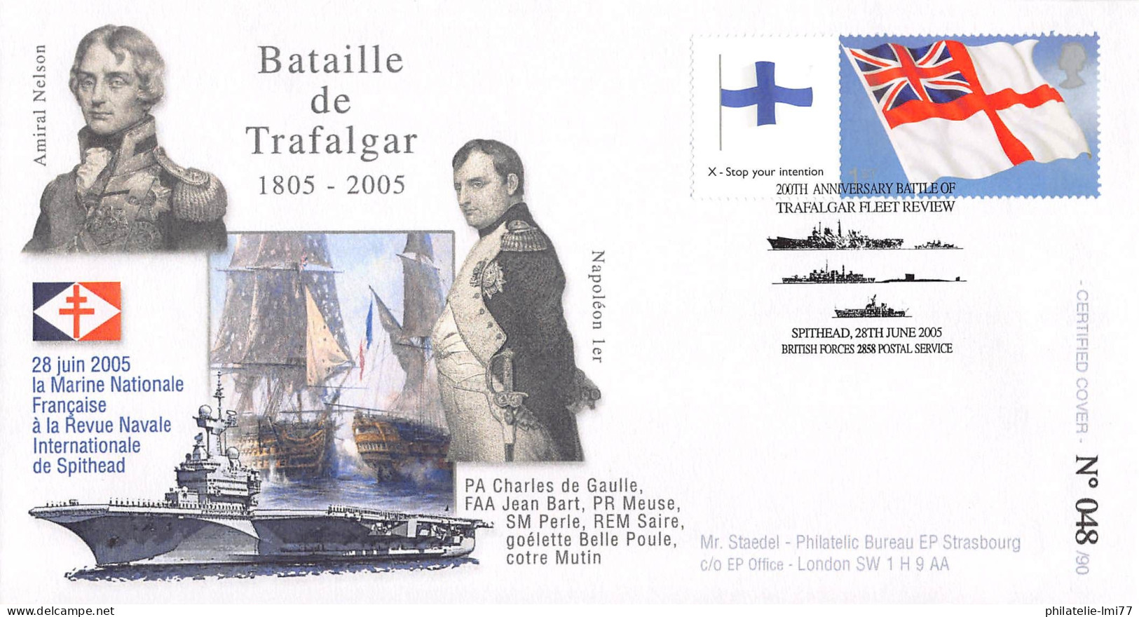 TRA05-1 - FDC 200 ANS BATAILLE DE TRAFALGAR - Schiffahrt