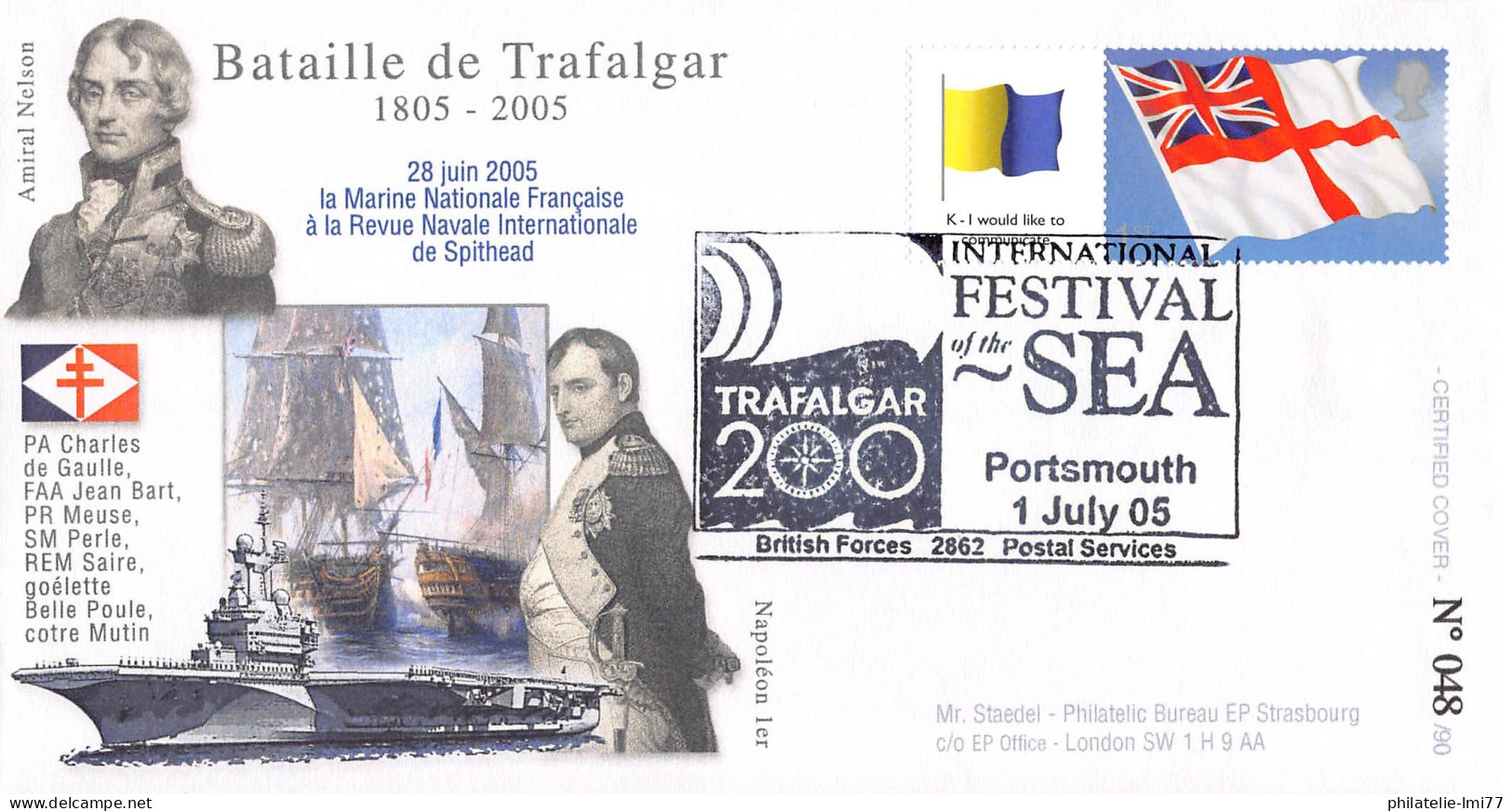 TRA05-3 - FDC 200 ANS BATAILLE DE TRAFALGAR - Maritime