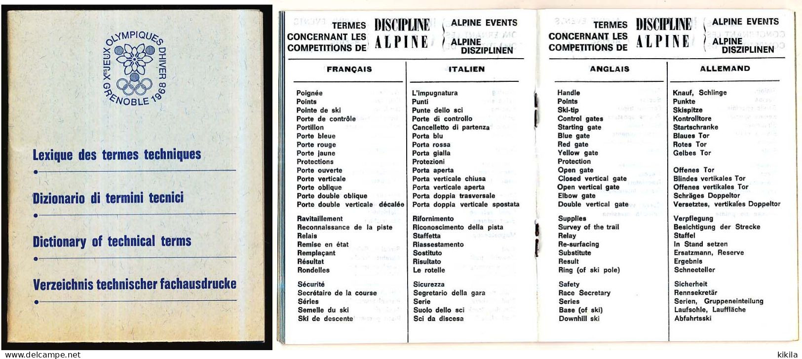 Lexique Des Termes Techniques Des Compétitions Des X° Jeux Olympiques D'Hiver De GRENOBLE 1968  Olympic Games 68 - Libri