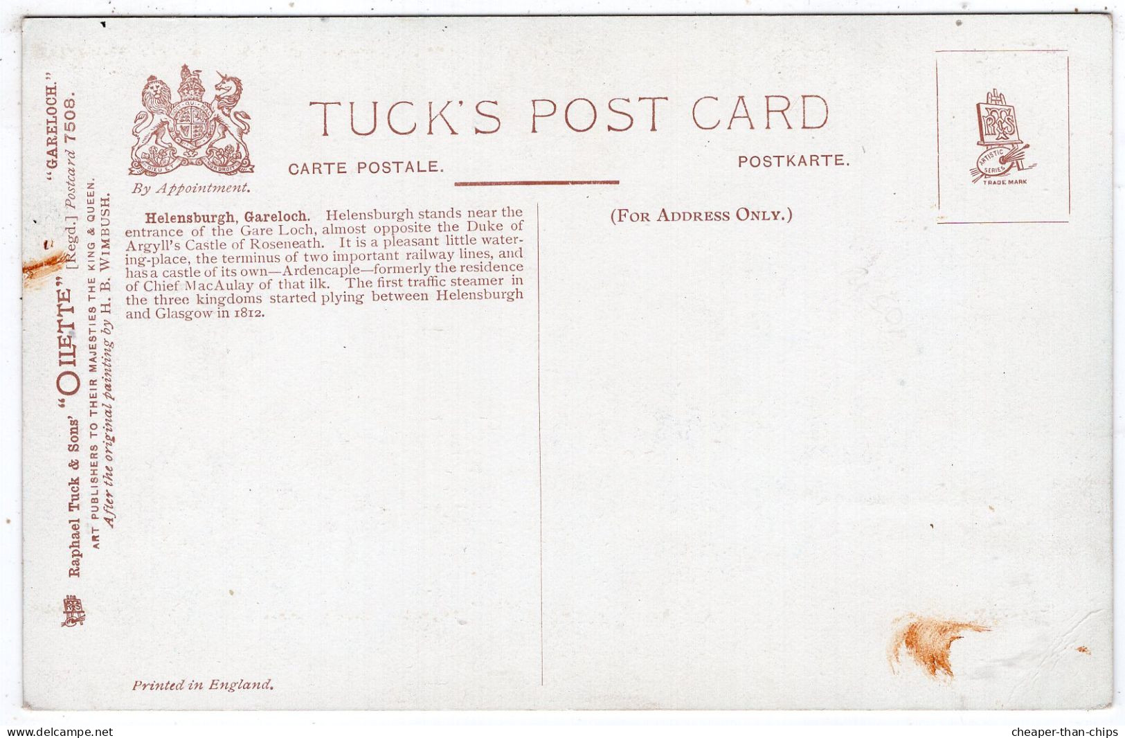 HELENSBURGH, Garloch - H.B. Wimbush - Tuck Oilette 7508 - Dunbartonshire