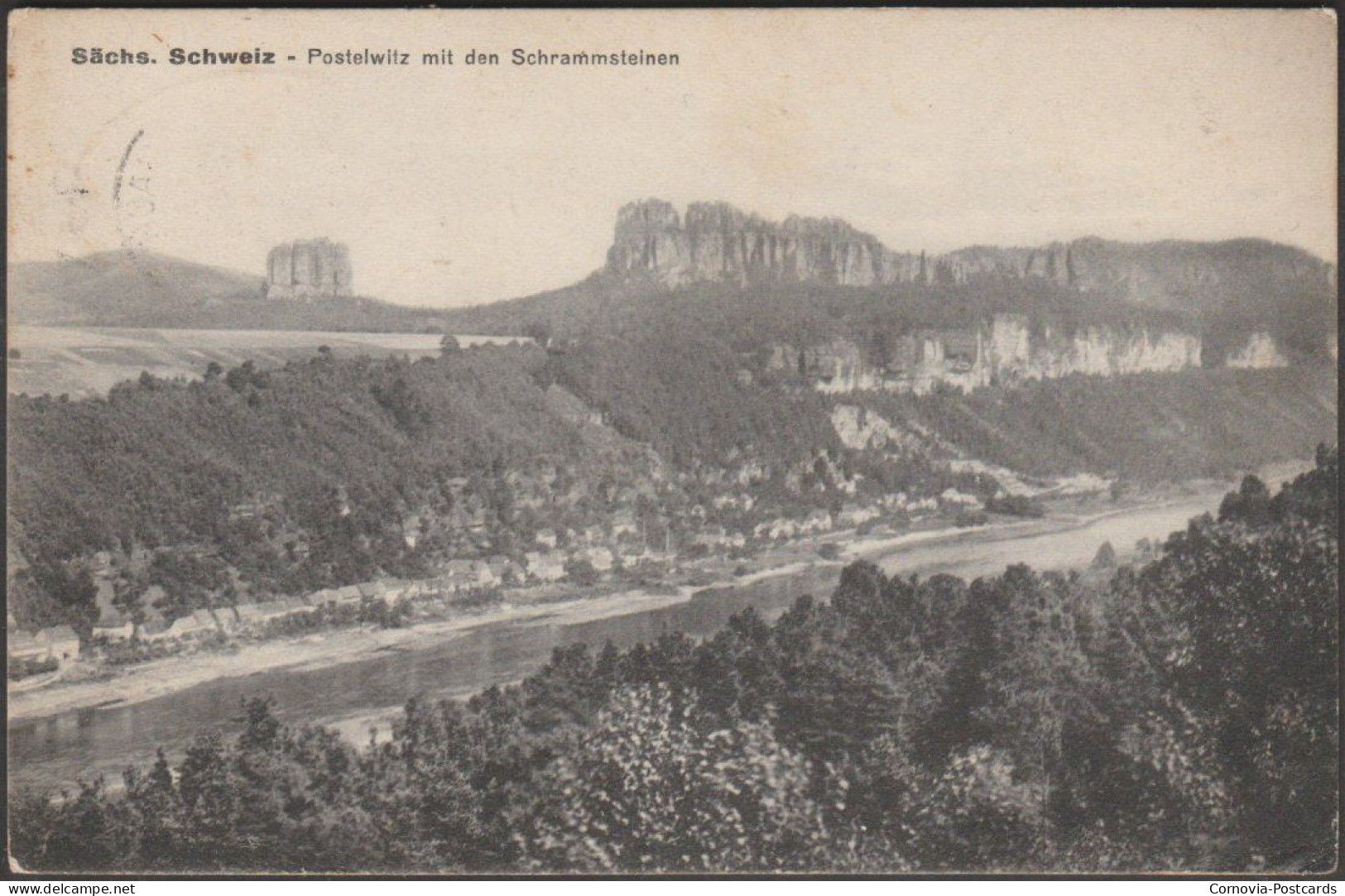 Postelwitz Mit Den Schrammsteinen, Sächsische Schweiz, 1930 - Trau & Schwab AK - Bad Schandau